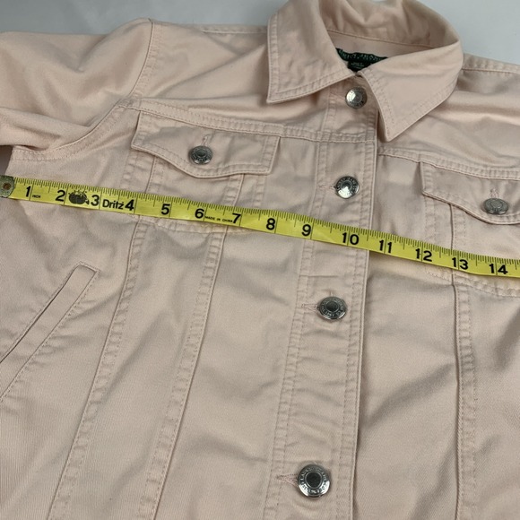 Vtg Lauren Jeans Co Ralph Lauren Bashful Pink Trucker Denim Jacket Small - Picture 9 of 16